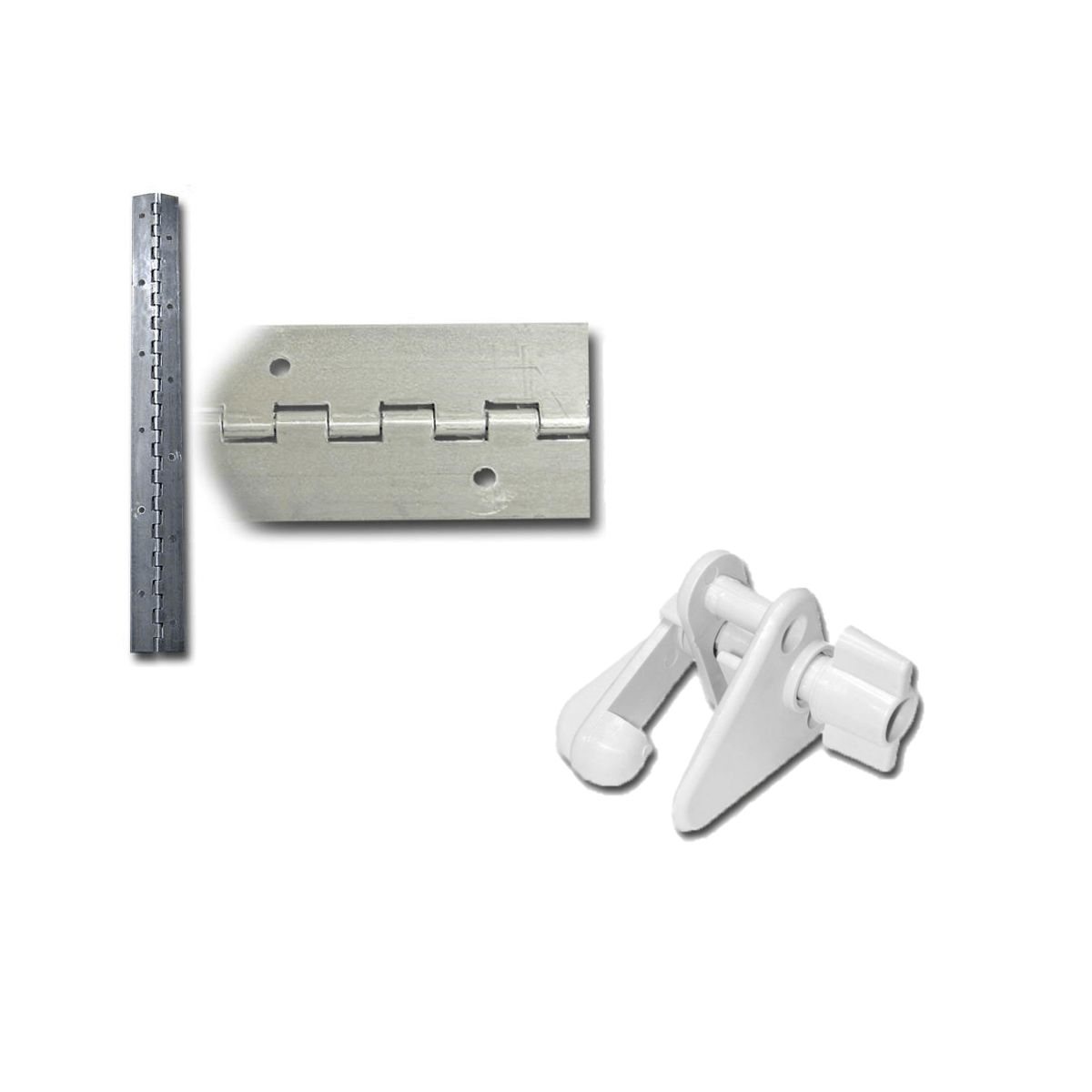 Pontoon Piano Hinge and Gate Latch