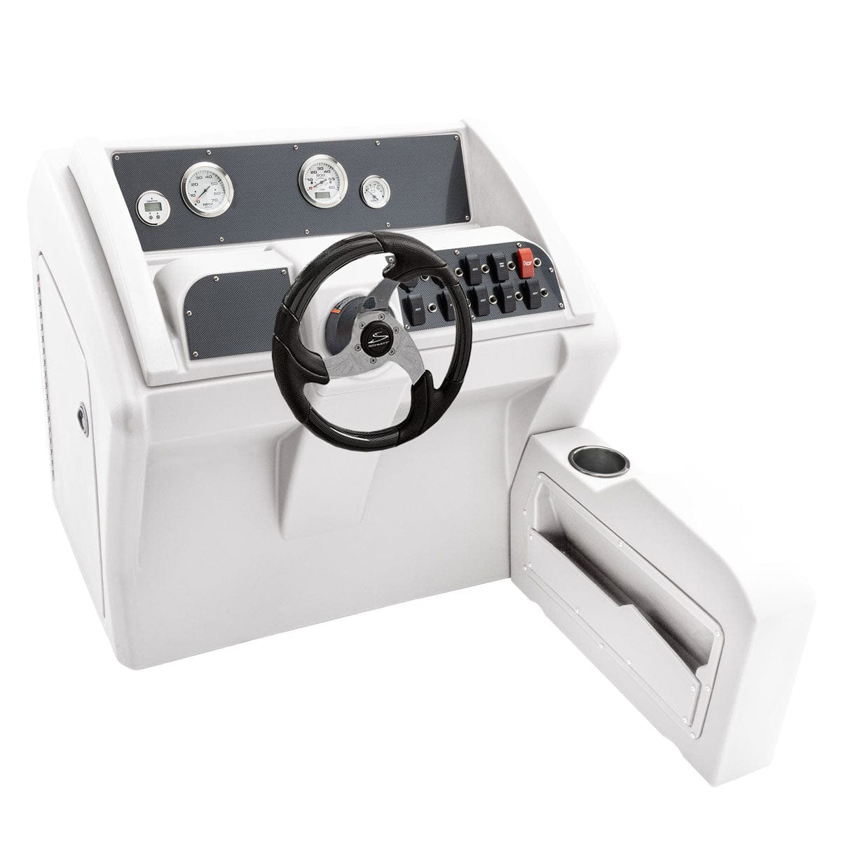 DeckMate Luxury Deluxe Large Helm Console Carbon #color_white & invisible