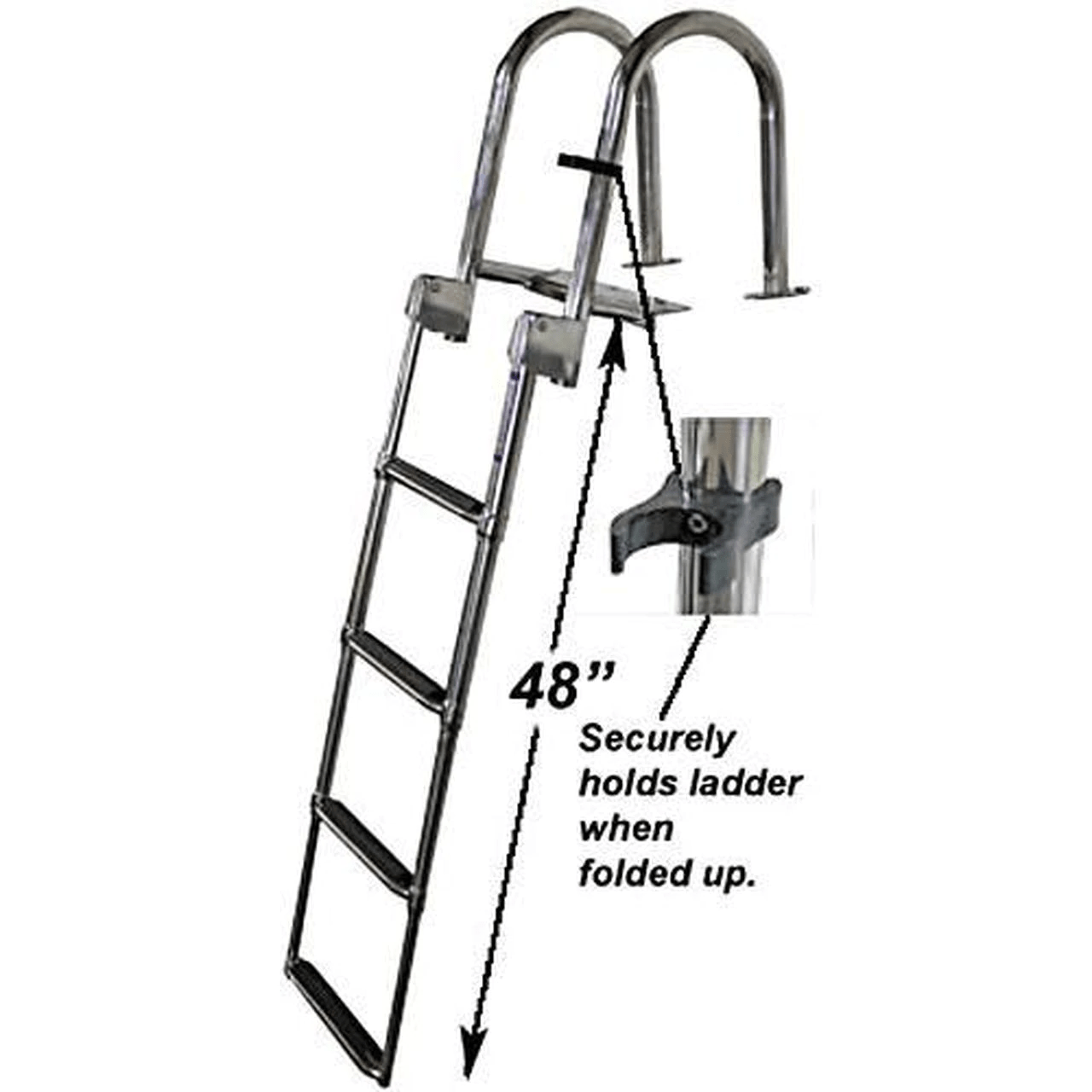 DeckMate Heavy Duty Stern Entry Pontoon Ladder dimension secure