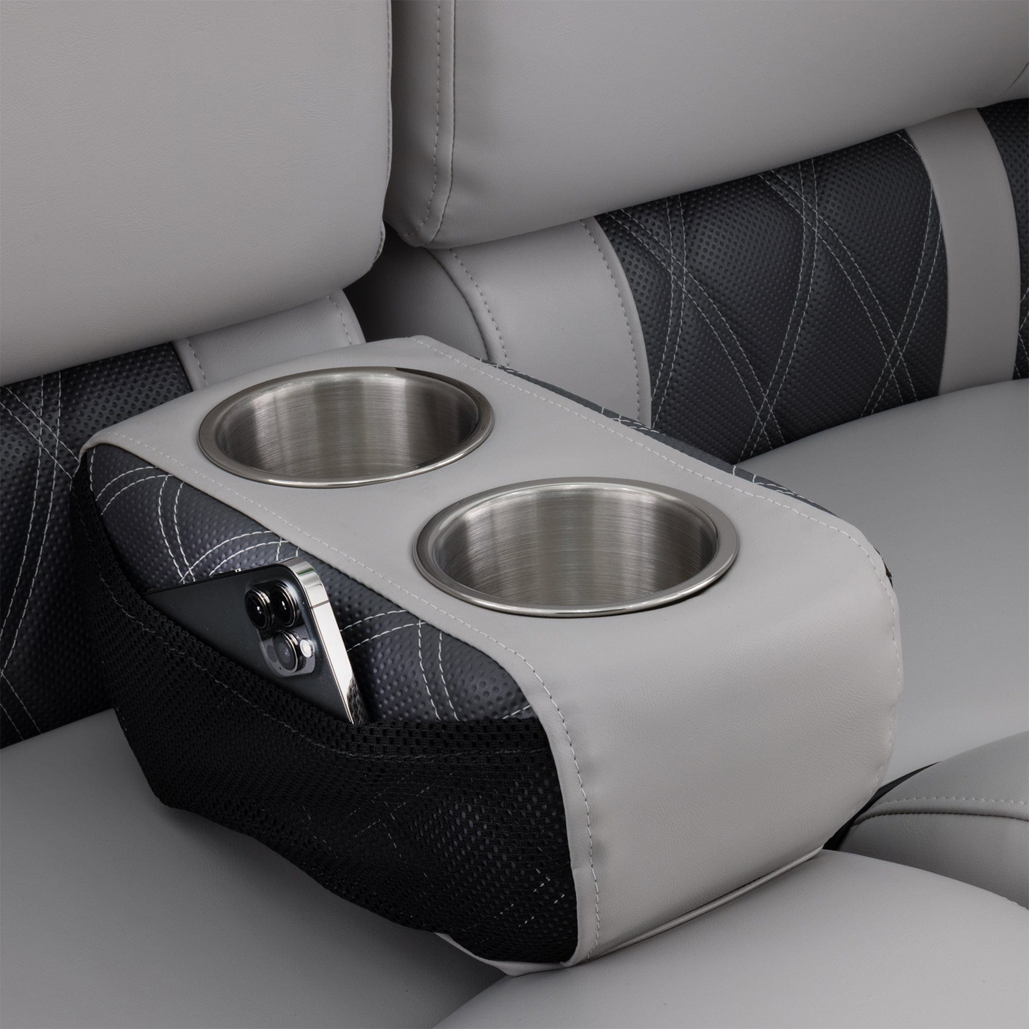 DeckMate Luxury Pontoon Cup Holders #color_charcoal & gray