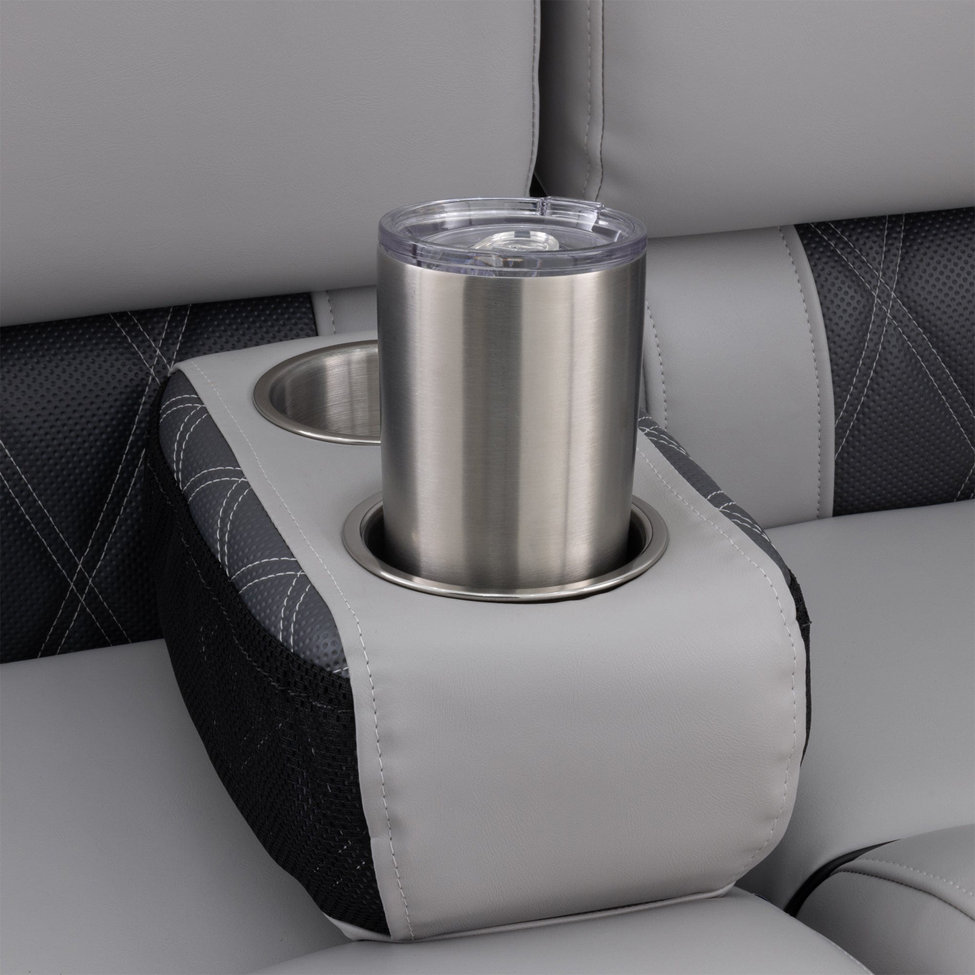 DeckMate Luxury Pontoon Cup Holders cup #color_charcoal & gray