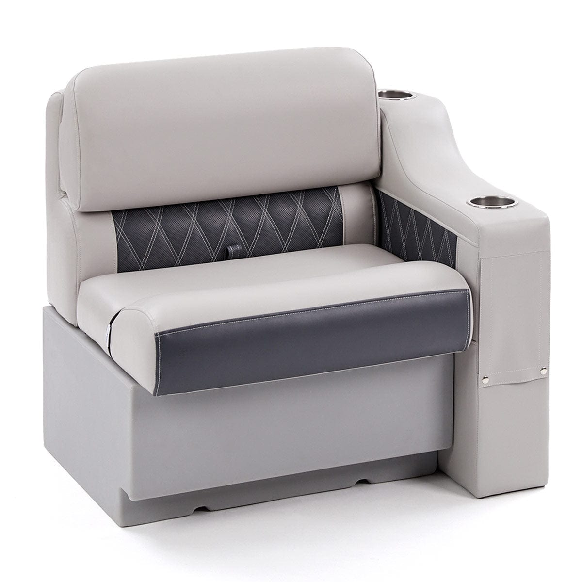 DeckMate Luxury Bench Arm Rest attached #color_charcoal & gray 