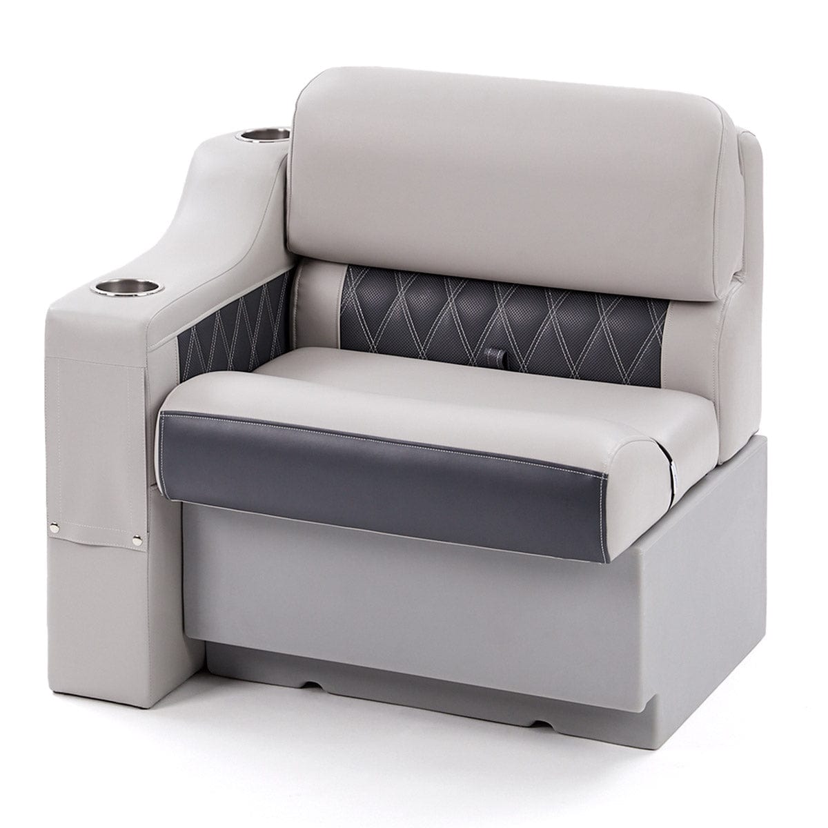 DeckMate Luxury Seat Arm Rest attached #color_charcoal & gray