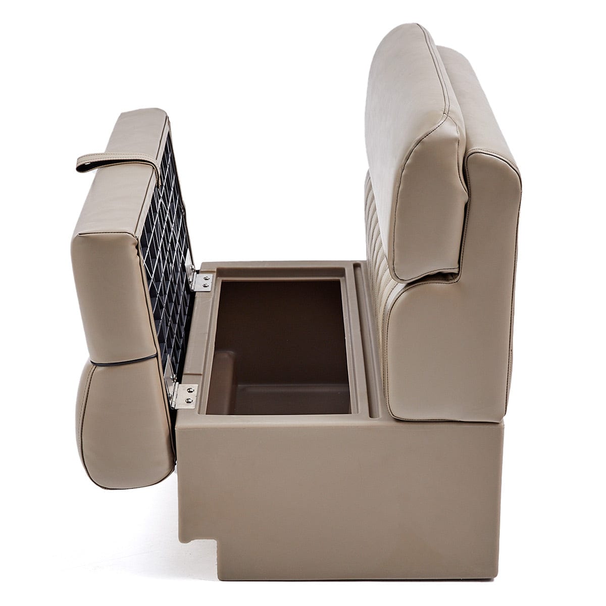 DeckMate Luxury Pontoon Bench Seat profile open #color_tan & beige