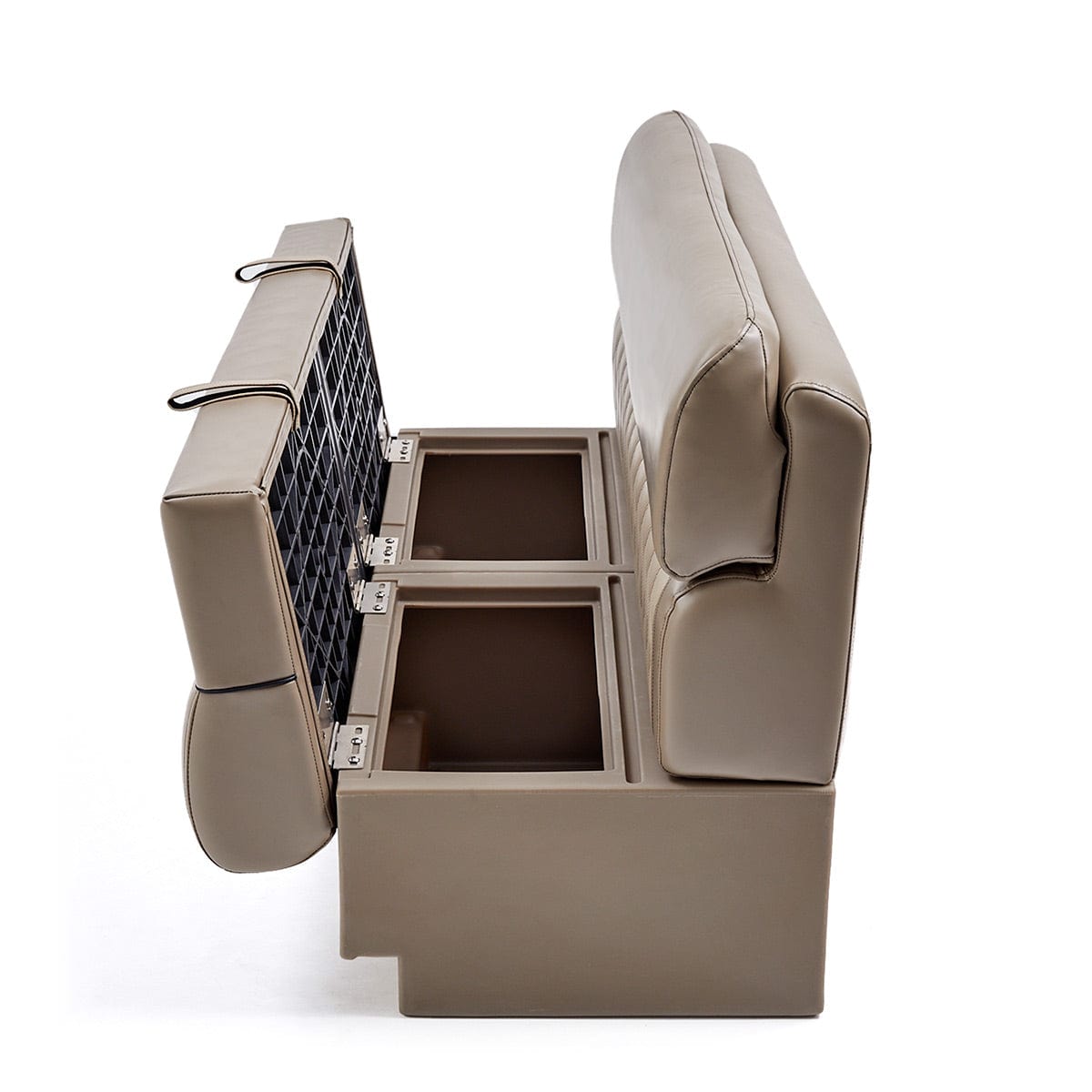 DeckMate Luxury Boat Bench profile open #color_tan & beige