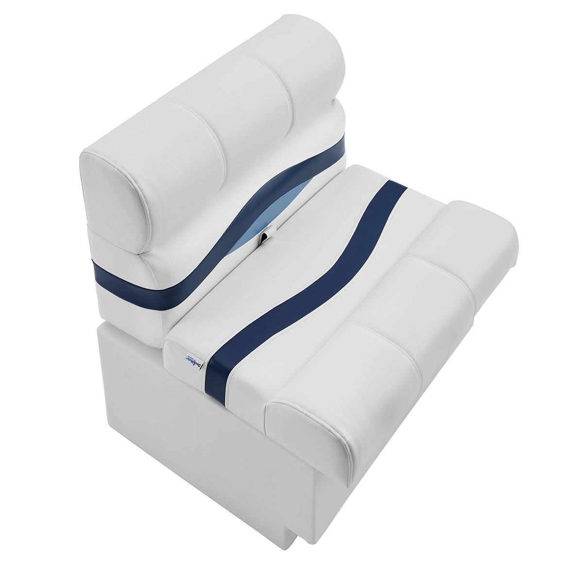 28 Premium Pontoon Boat Seats   DeckMate KP275 100 White Blue Pontoon Bench Top Closed 1600x 