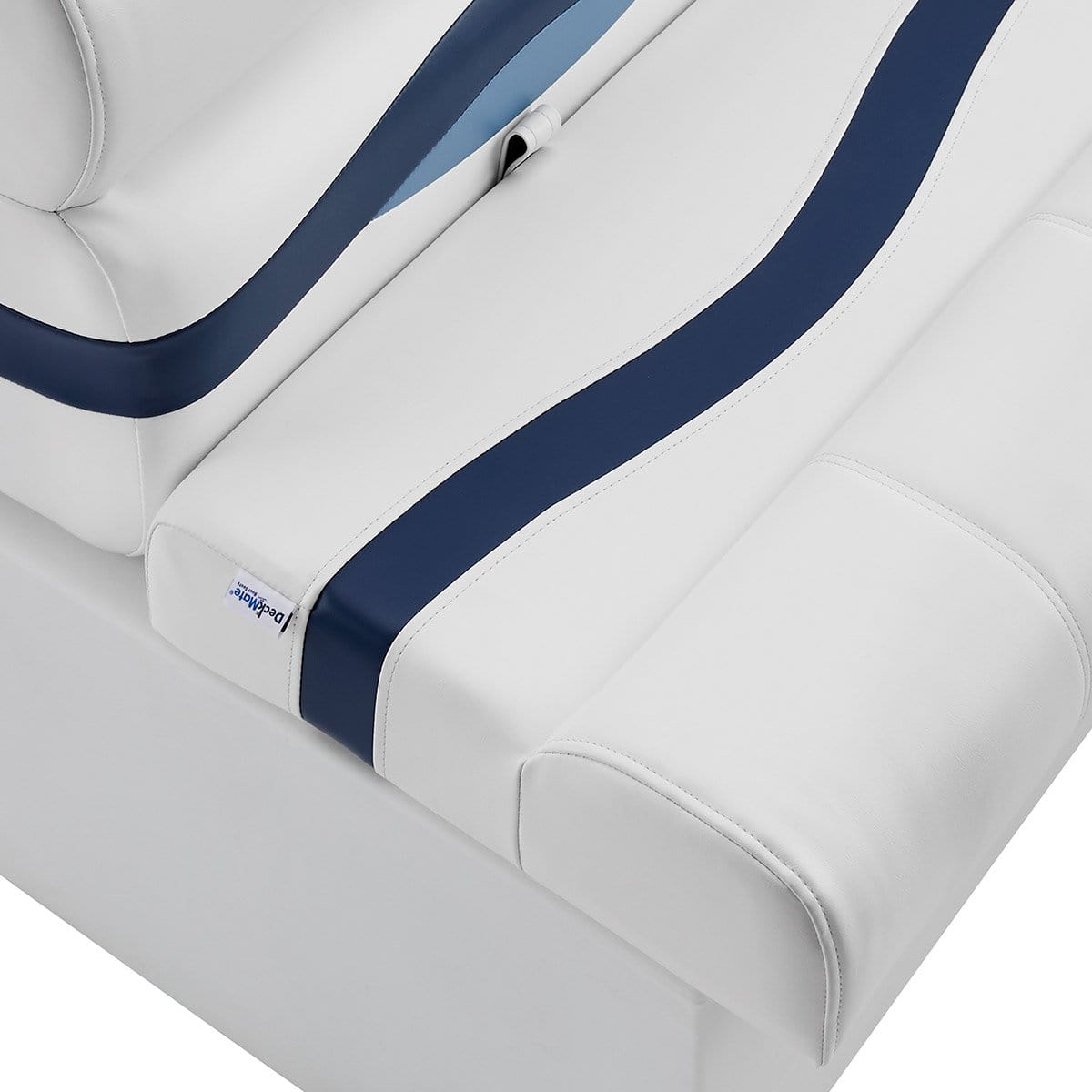 DeckMate Pontoon Bench #color_white, blue & light blue