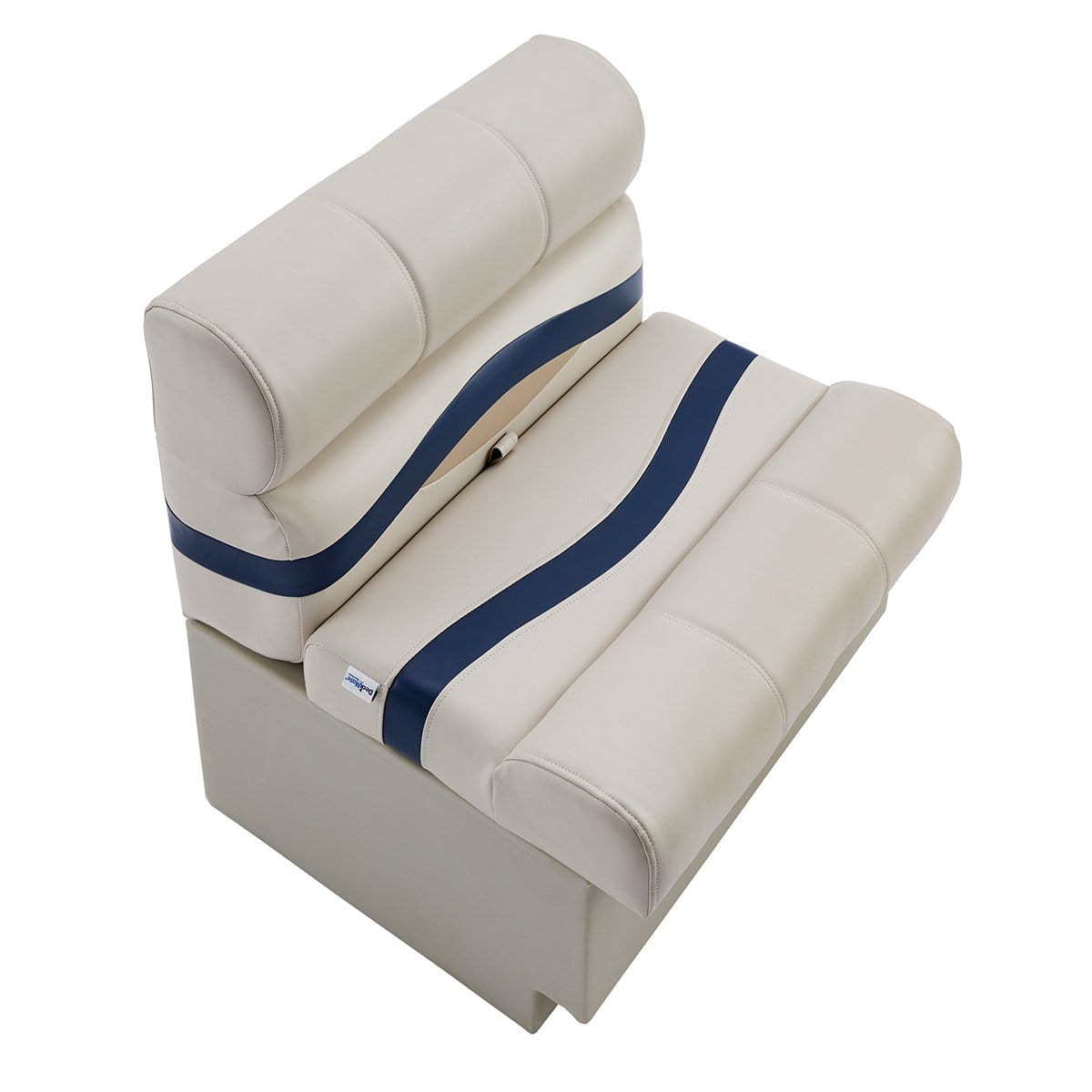 28 Premium Pontoon Boat Seats   DeckMate KP275 301 Ivory Blue Pontoon Bench Top Closed 1600x 