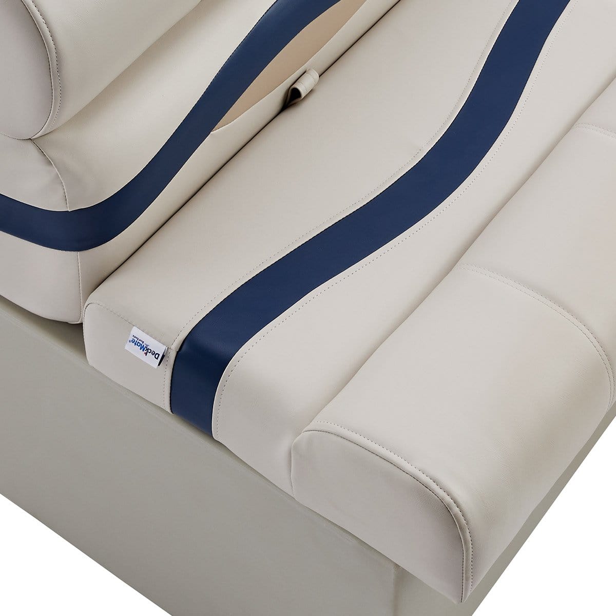 DeckMate Pontoon Bench detail #color_ivory, blue & tan