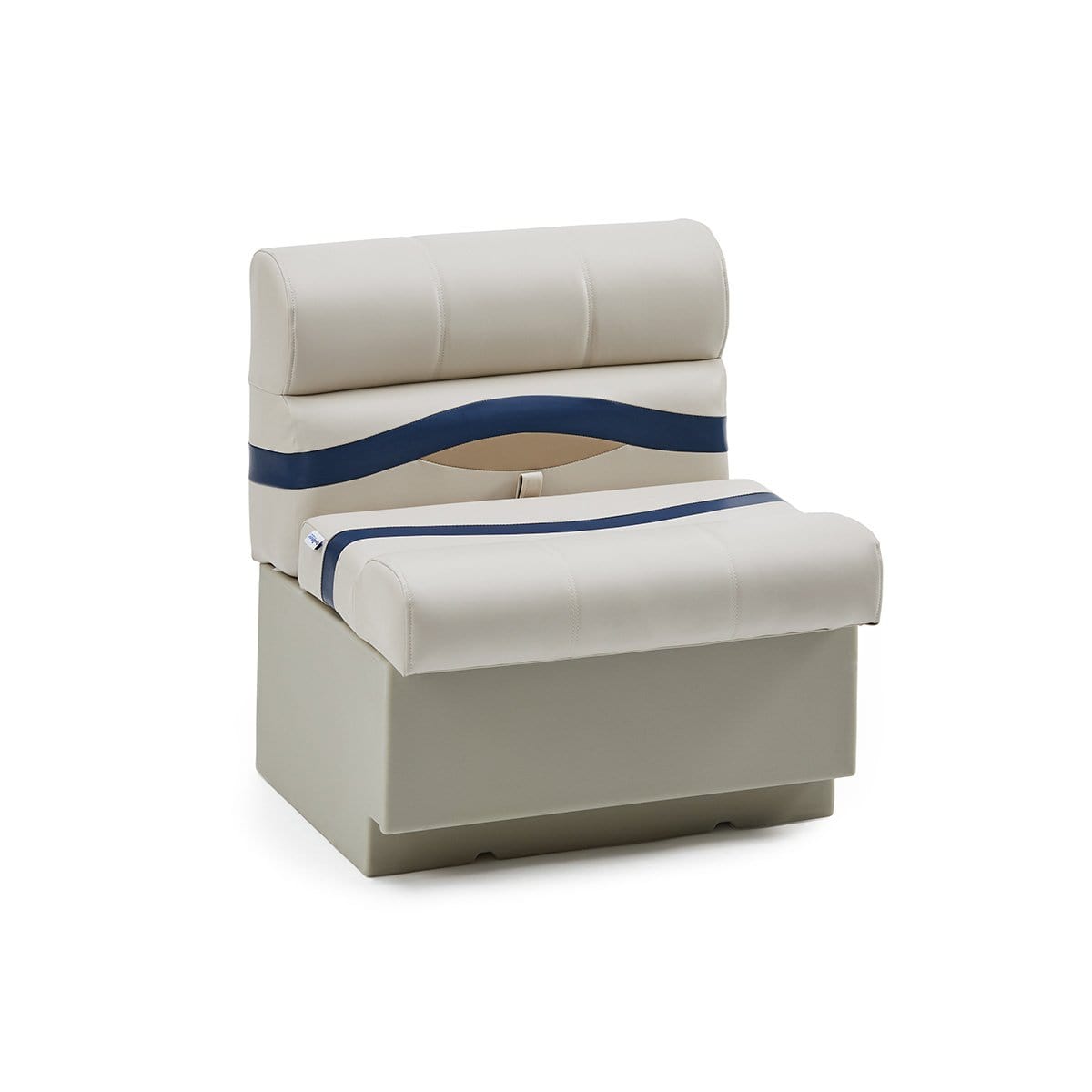 DeckMate Pontoon Bench #color_ivory, blue & tan