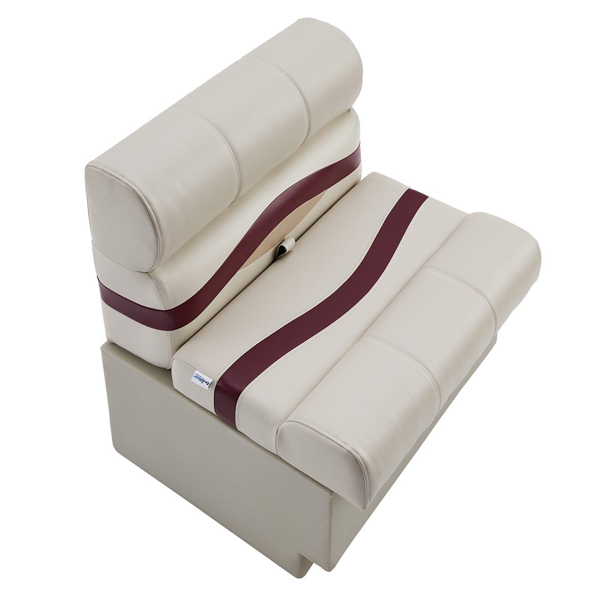 DeckMate Pontoon Bench top down Bench #color_ivory, burgundy & tan