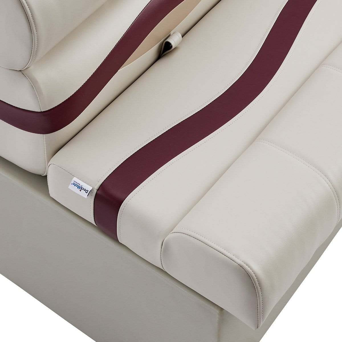 DeckMate Pontoon Bench detail #color_ivory, burgundy & tan