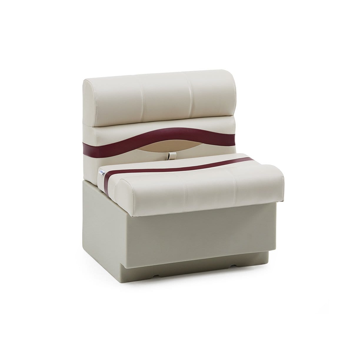 DeckMate Pontoon Bench #color_ivory, burgundy & tan