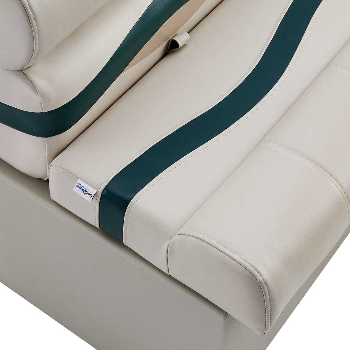 DeckMate Pontoon Bench detail #color_ivory, green & tan