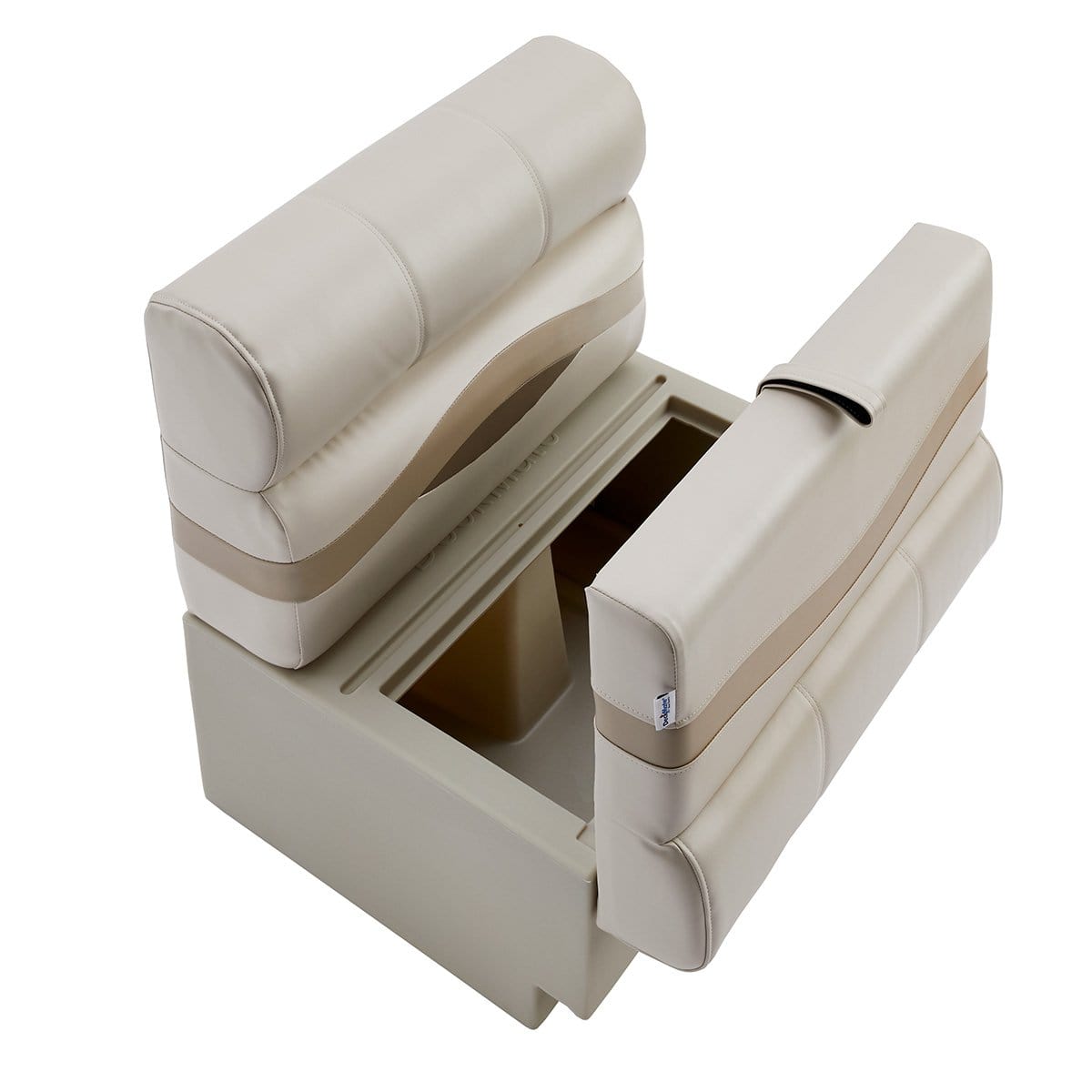 DeckMate Pontoon Bench top down open #color_ivory, tan & beige