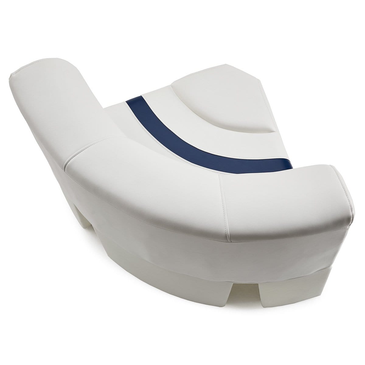 DeckMate Pontoon Bow Seat cushion top down #color_white, blue & light blue