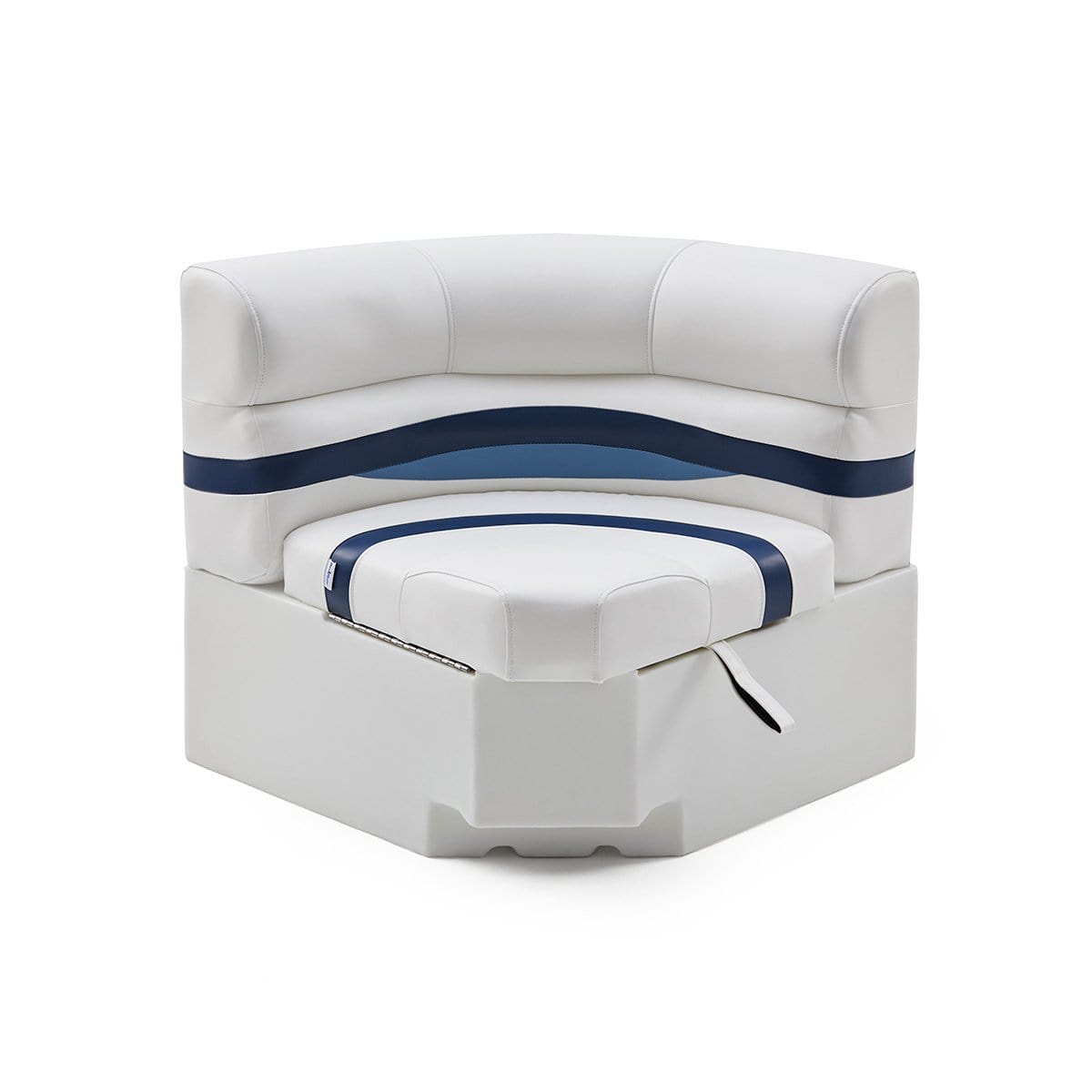 DeckMate Pontoon Bow Seat #color_white, blue & light blue