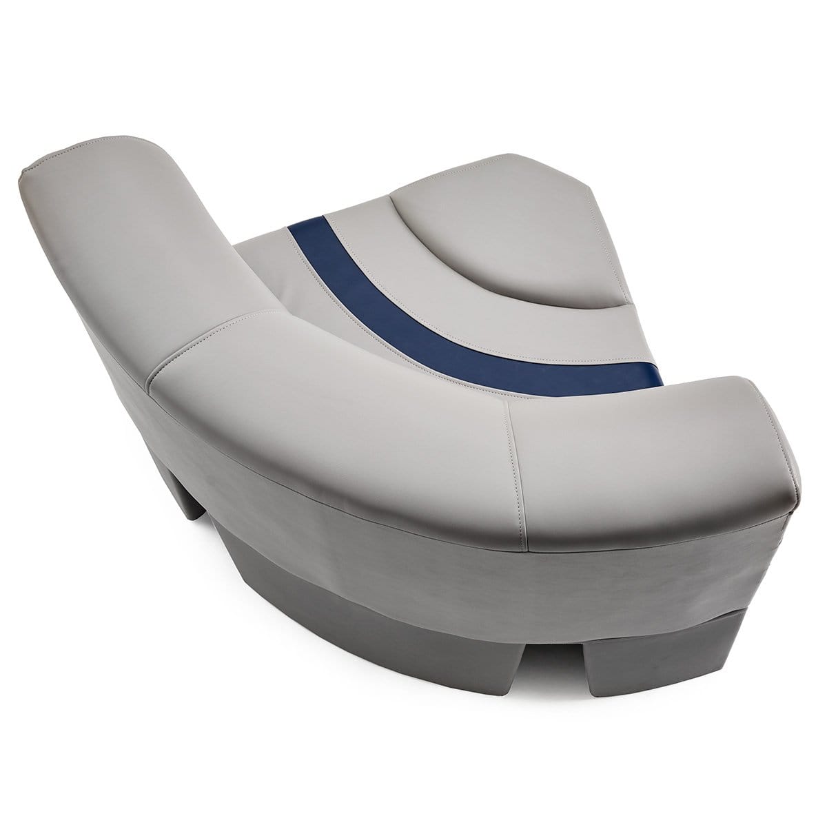 DeckMate Pontoon Bow Seat cushion top down #color_gray, blue & charcoal