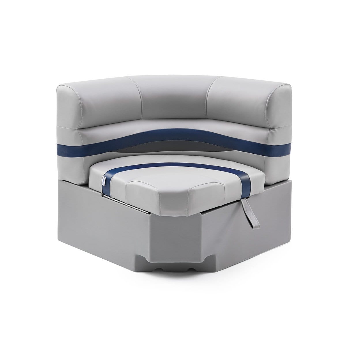 DeckMate Pontoon Bow Seat #color_gray, blue & charcoal