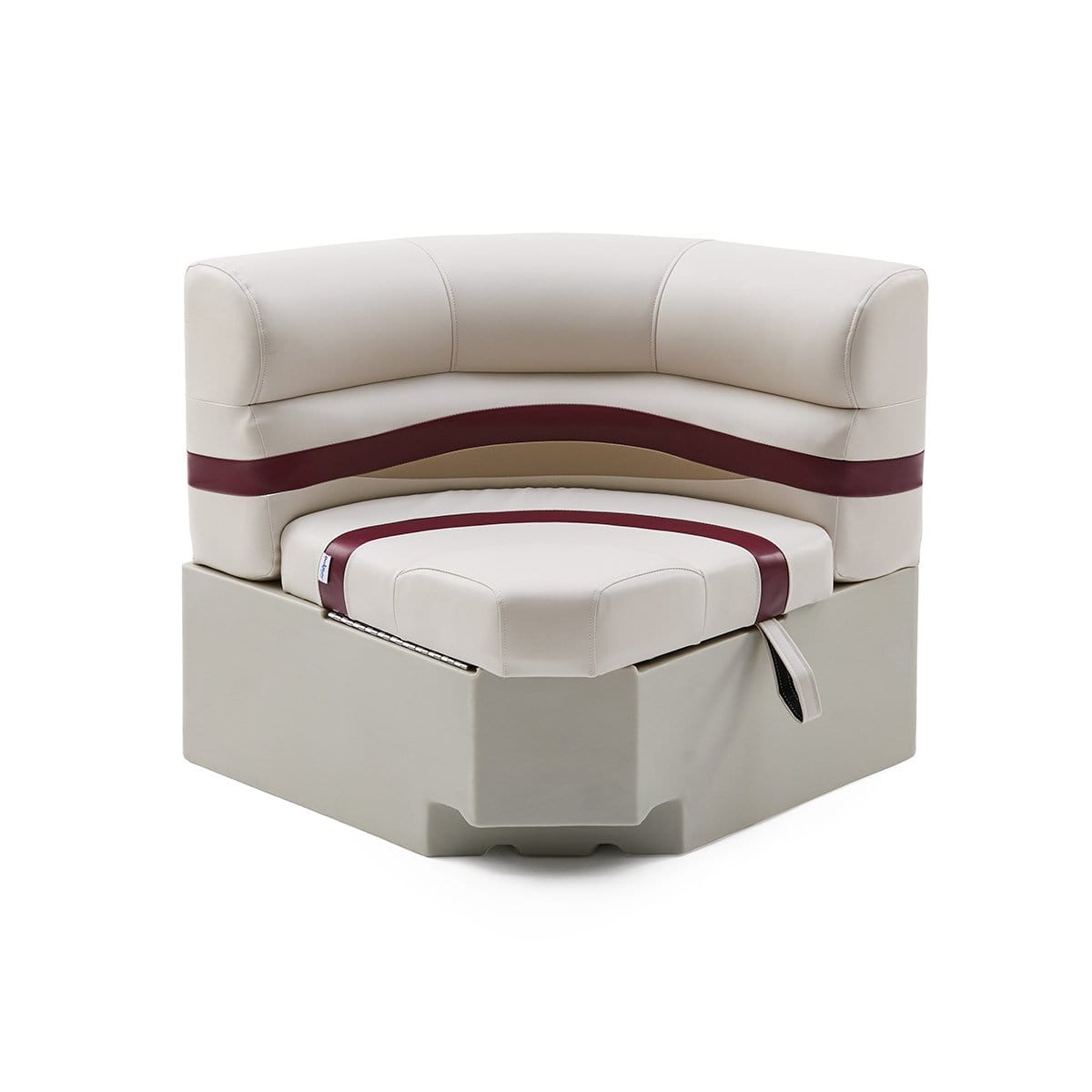 DeckMate Pontoon Bow Seat #color_ivory, burgundy & tan