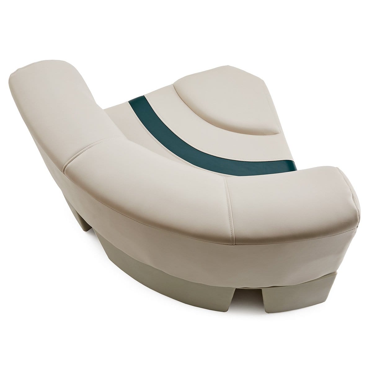 DeckMate Pontoon Bow Seat open #color_ivory, green & tan