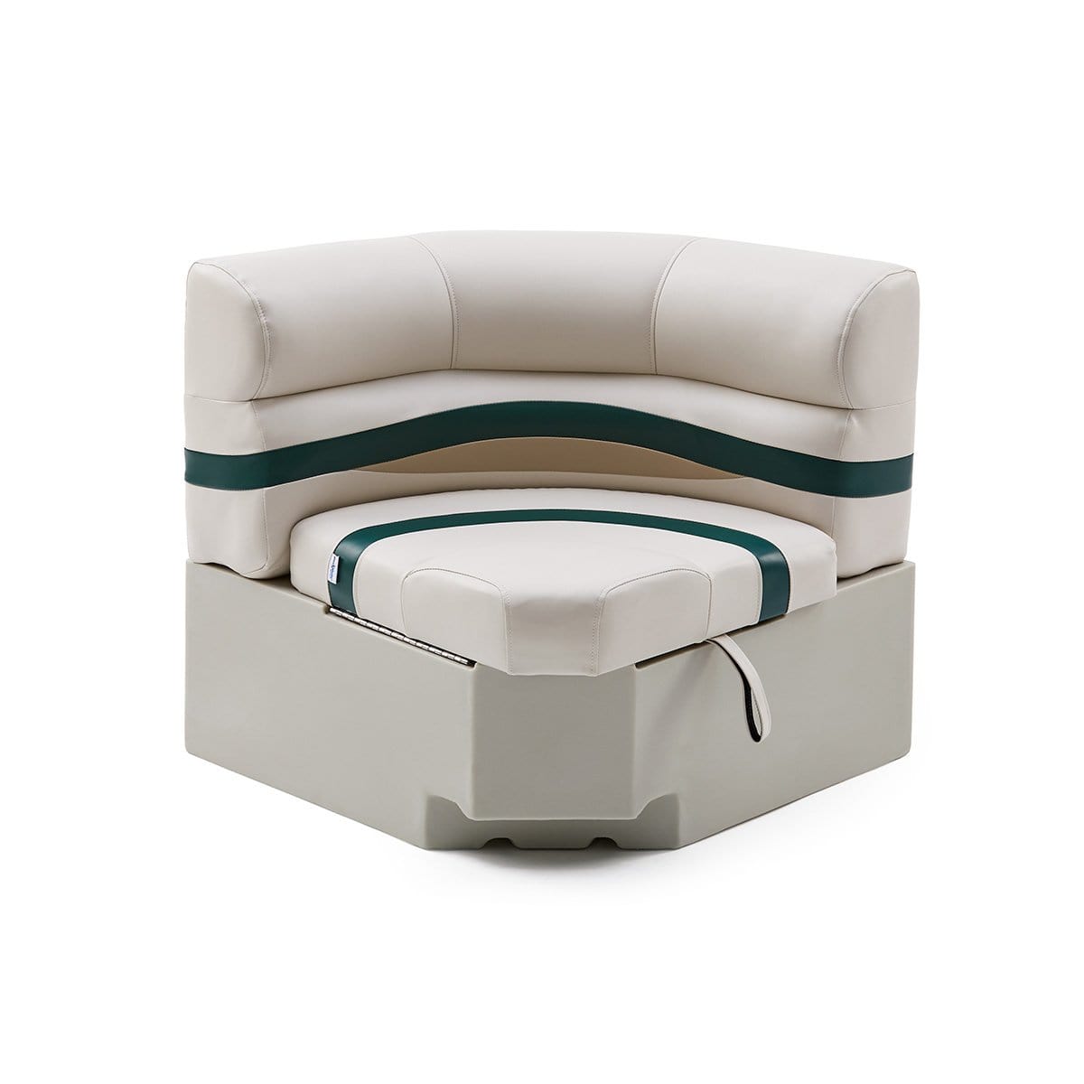 DeckMate Pontoon Bow Seat #color_ivory, green & tan