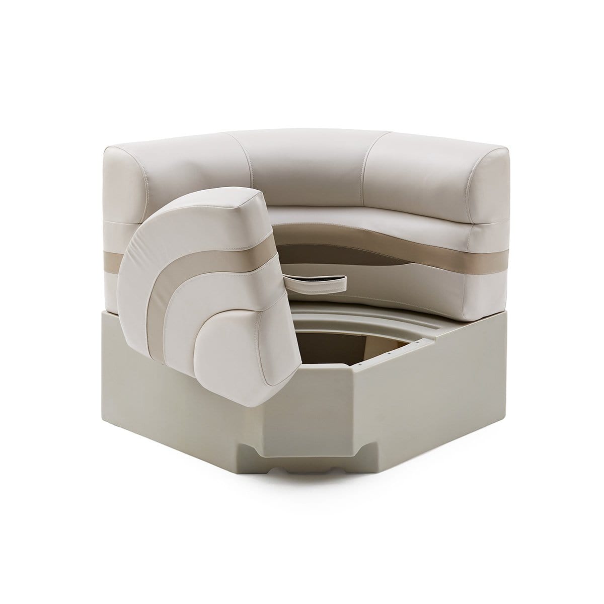 DeckMate Pontoon Bow Seat open #color_ivory, tan & beige