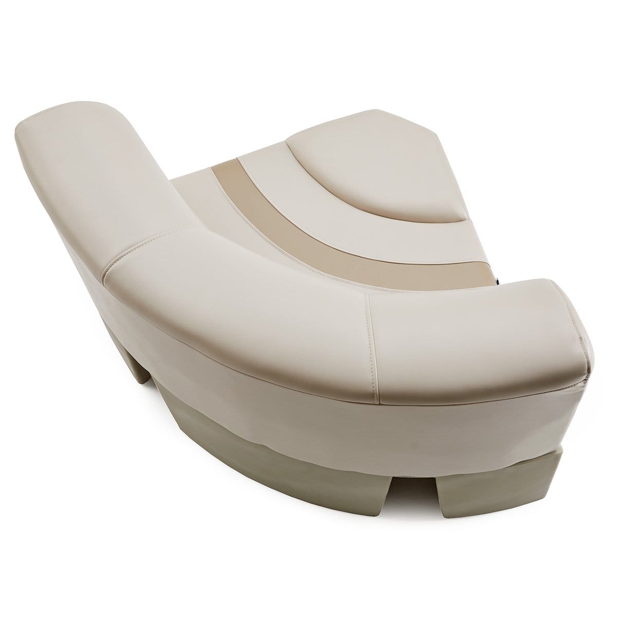 DeckMate Pontoon Bow Seat cushion top down #color_ivory, tan & beige