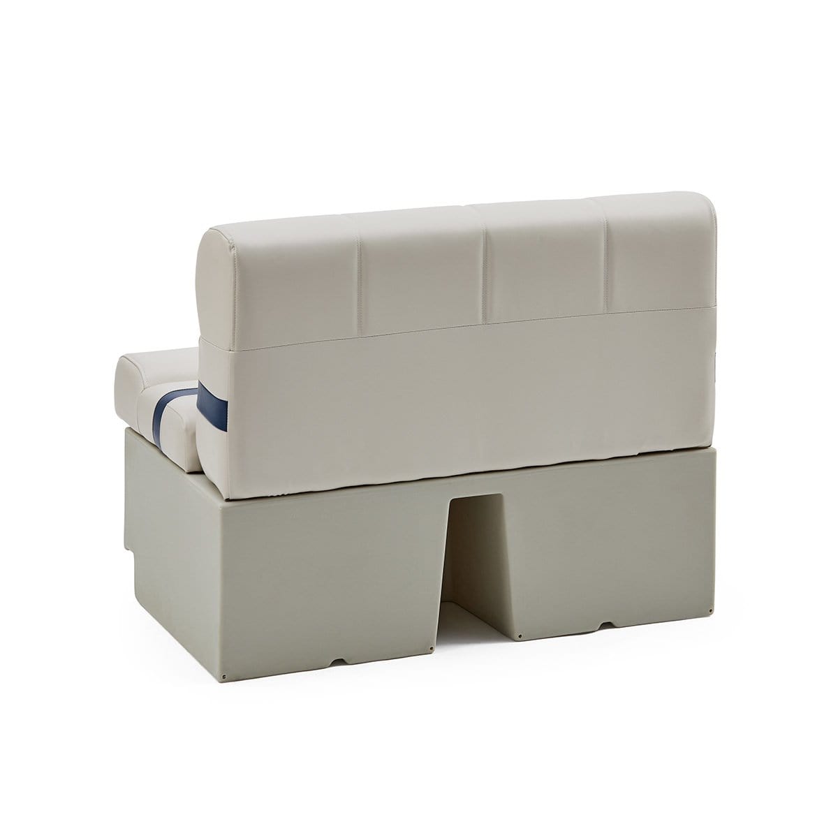 DeckMate Pontoon Boat Bench Seat rear #color_ivory, blue & tan