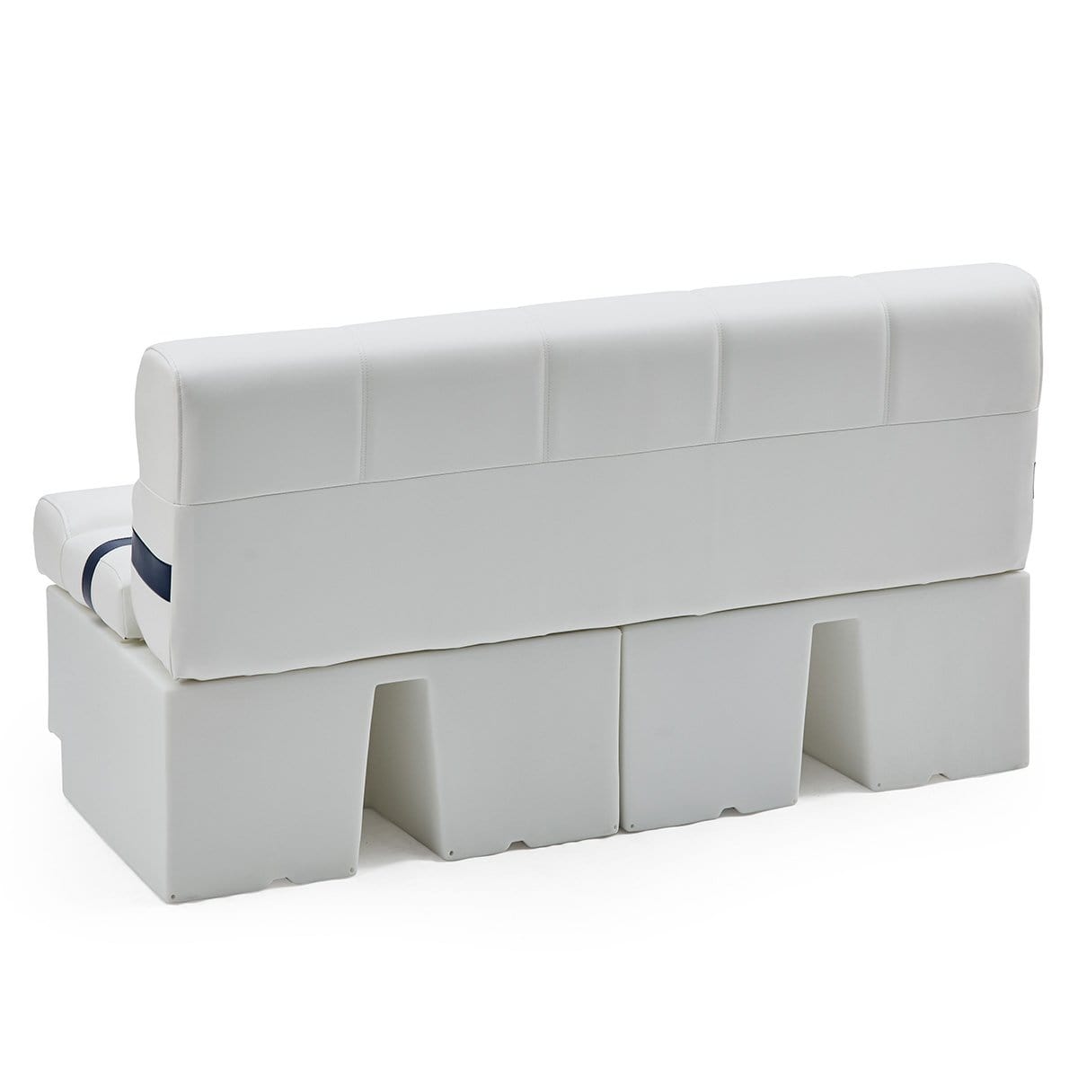 DeckMate Pontoon Bench Seat rear #color_white, blue & light blue