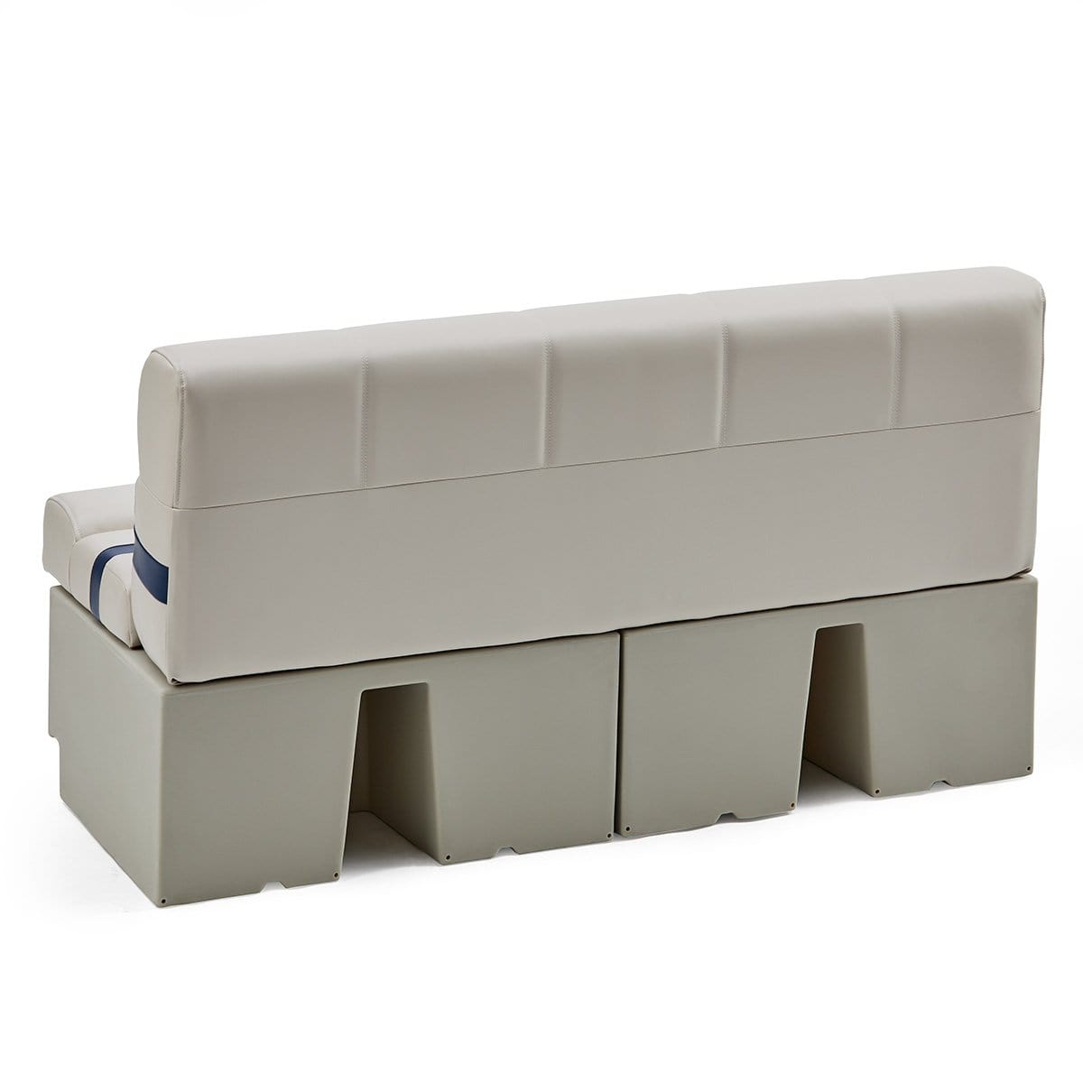 DeckMate Pontoon Bench Seat rear #color_ivory, blue & tan