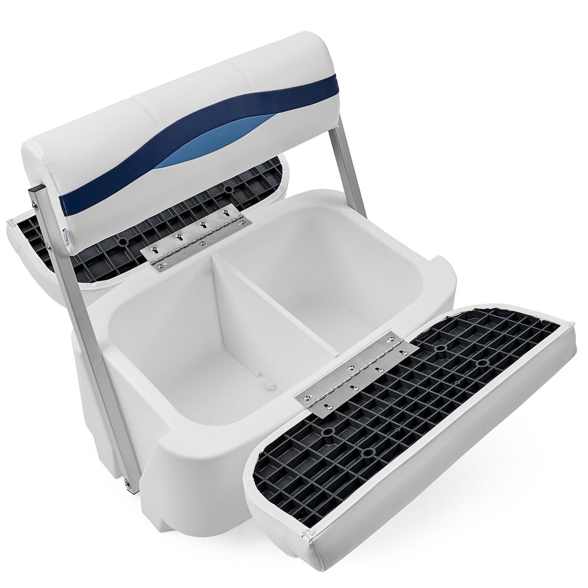 DeckMate Pontoon Flip Flop Seat storage #color_white, blue & light blue