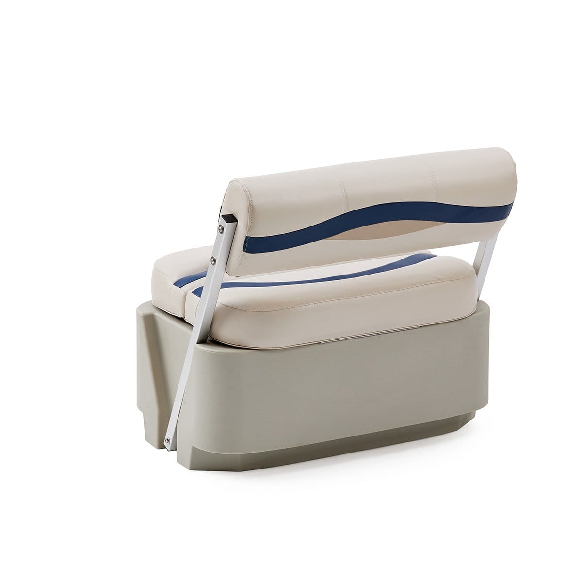 DeckMate Pontoon Flip Flop Seat flipped #color_ivory, blue & tan