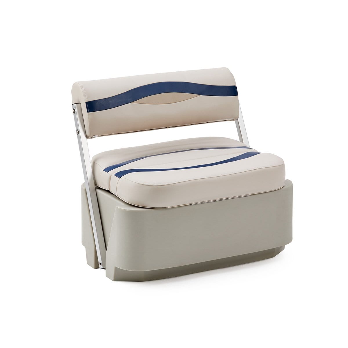 DeckMate Pontoon Flip Flop Seat #color_ivory, blue & tan