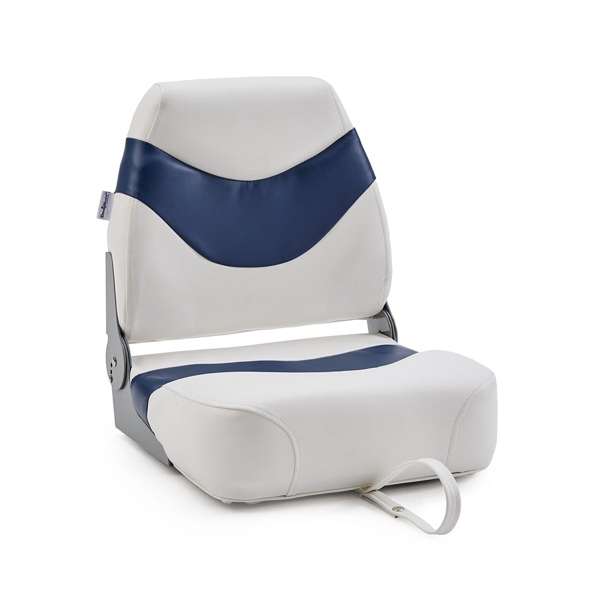 DeckMate Classic Pontoon Boat Pedestal Seat #color_white & blue