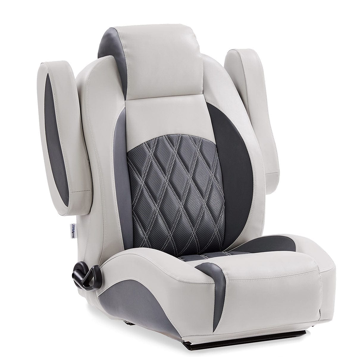 DeckMate Luxury Command Chair arms up #color_charcoal & gray