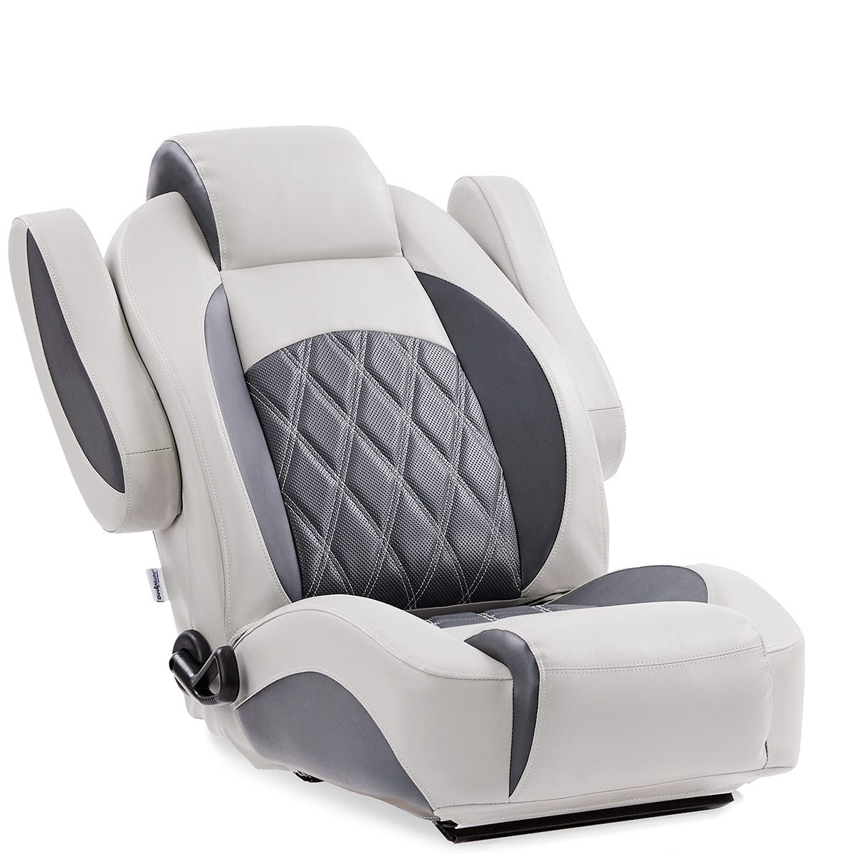 DeckMate Luxury Command Chair reclined arms up #color_charcoal & gray