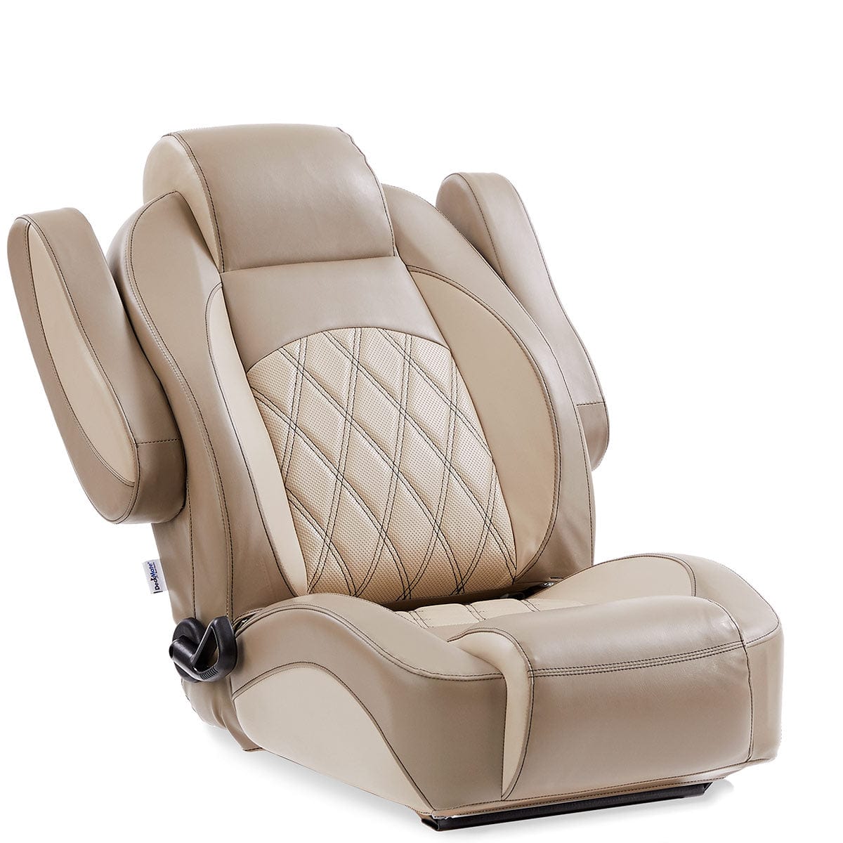 DeckMate Luxury Command Chair reclined arms up #color_tan & beige