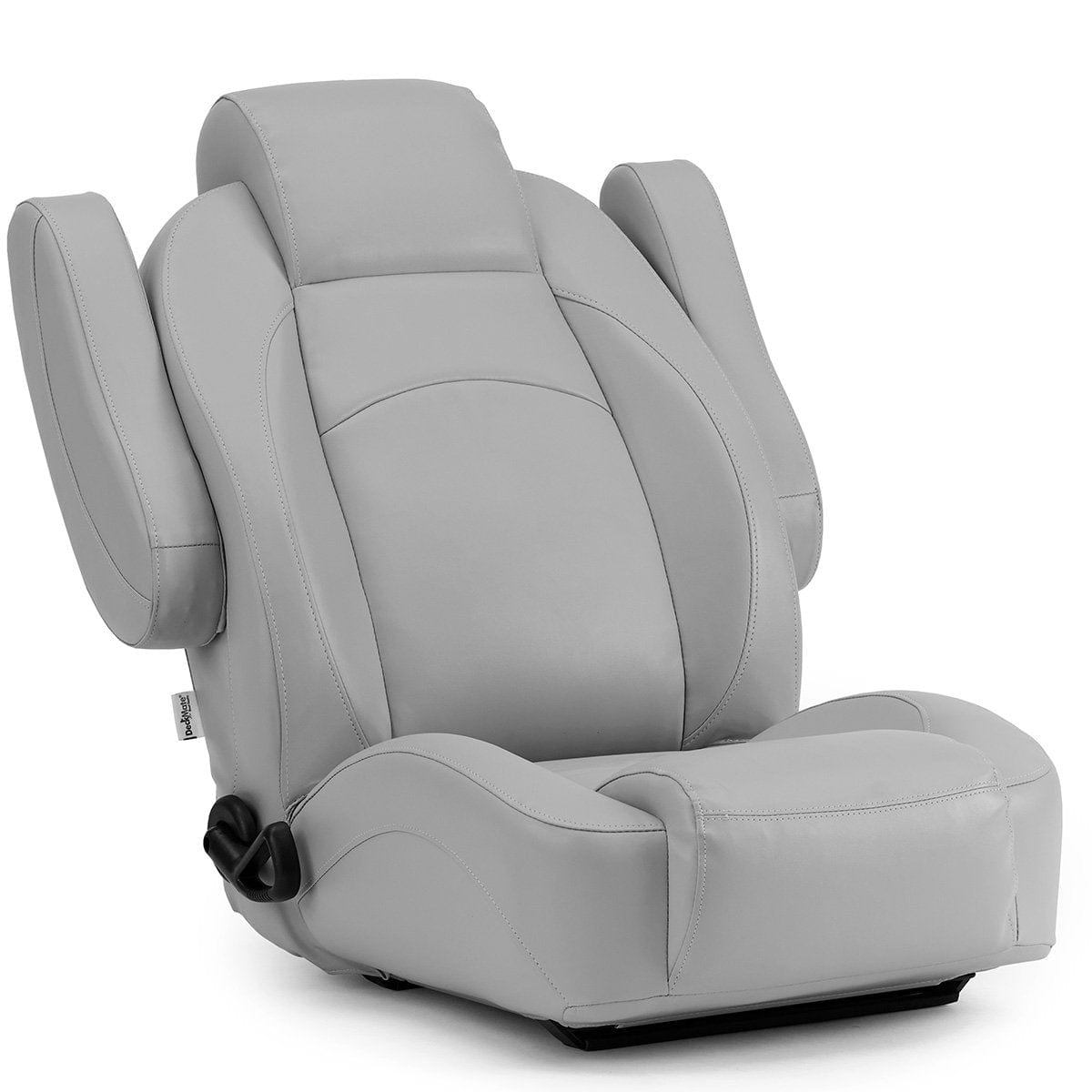 DeckMate Pontoon Boat Captains Chair reclined arms up #color_gray