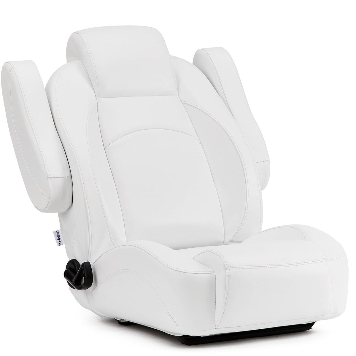 DeckMate Pontoon Boat Captains Chair reclined arms up #color_white