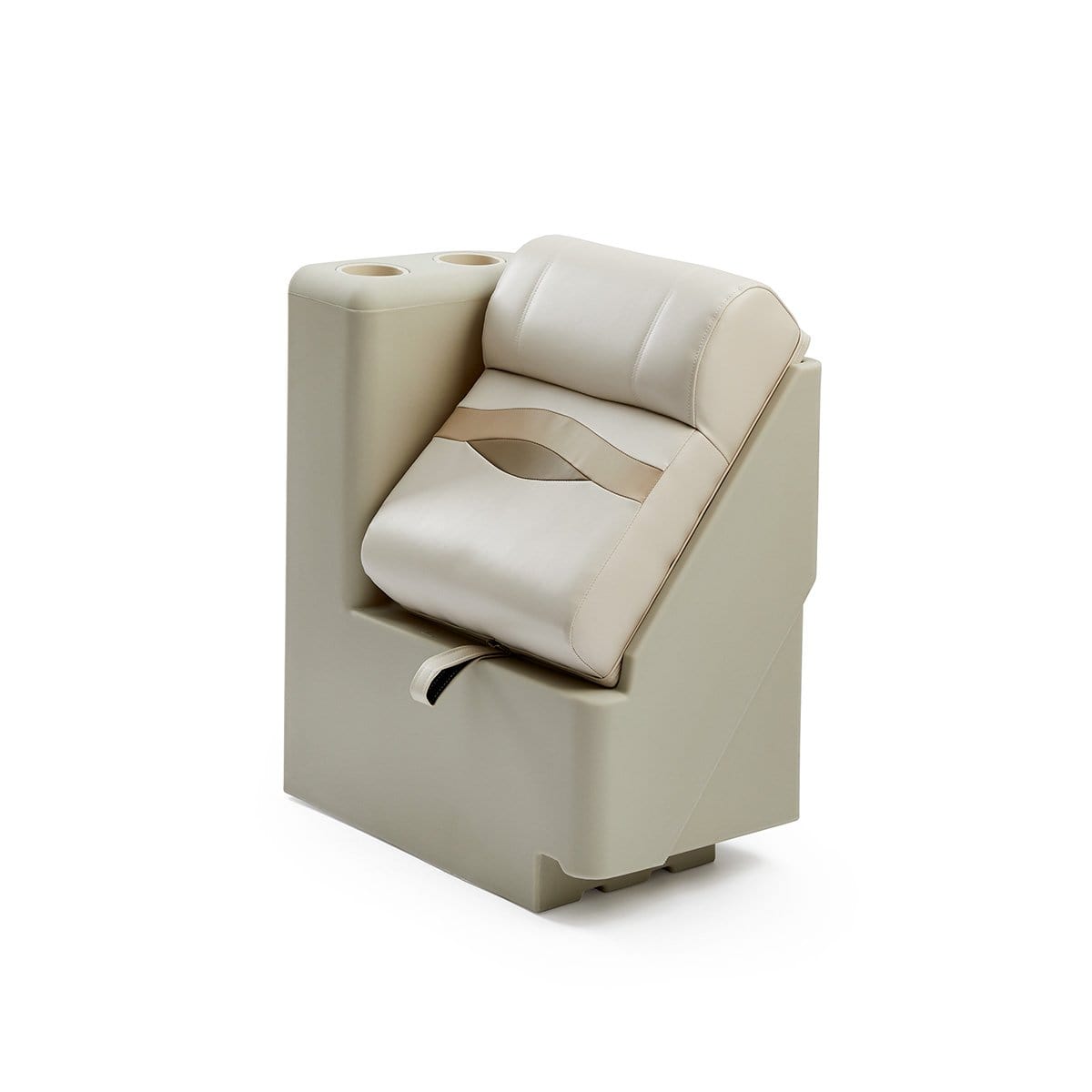 DeckMate Premium Left Lean Back Boat Seat profile #color_ivory, tan & beige