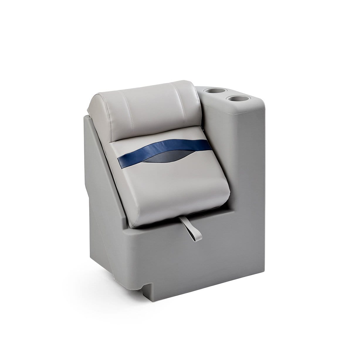 DeckMate Premium Right Lean Back Boat Seat #color_gray, blue & charcoal