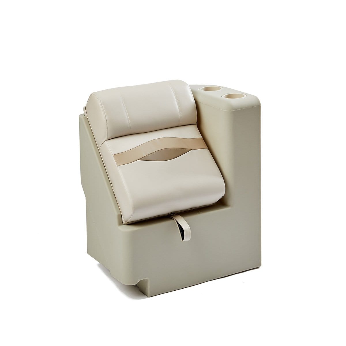 DeckMate Premium Right Lean Back Boat Seat #color_ivory, tan & beige