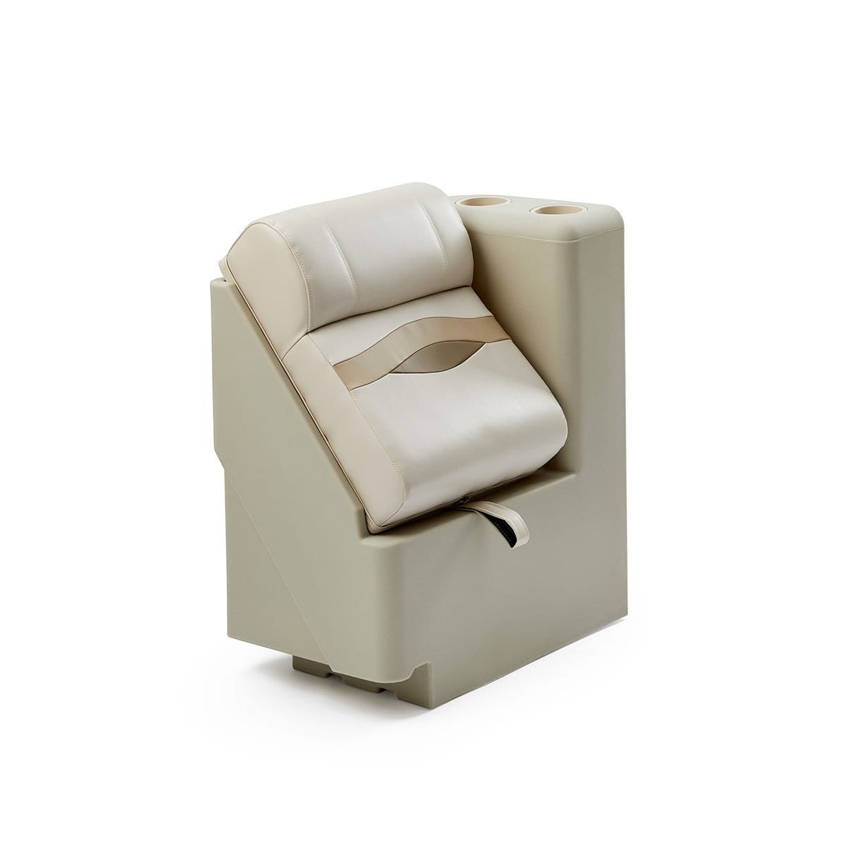 DeckMate Premium Right Lean Back Boat Seat profile #color_ivory, tan & beige