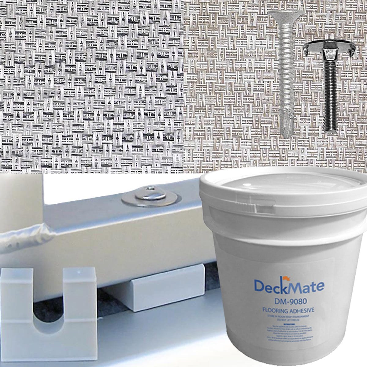 DeckMate Woven Pontoon Vinyl Flooring Kit materials