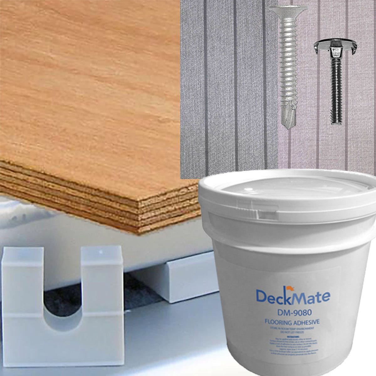 DeckMate Teak Woven Vinyl Pontoon Flooring Kit materials