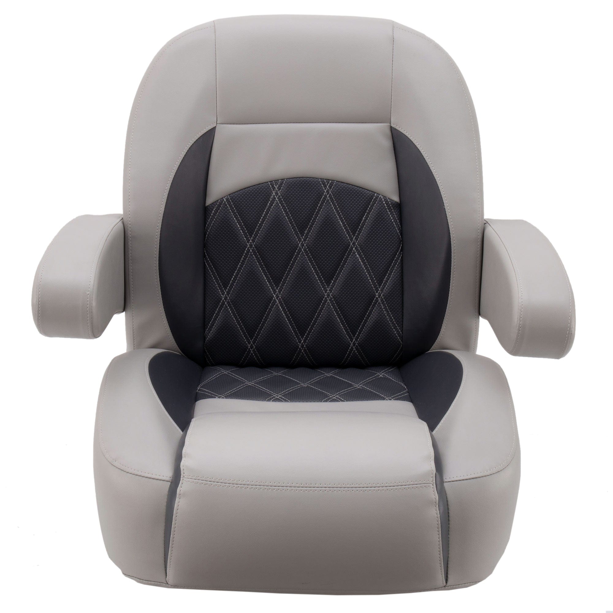 DeckMate Luxury Low Back Helm Chair front #color_charcoal & gray