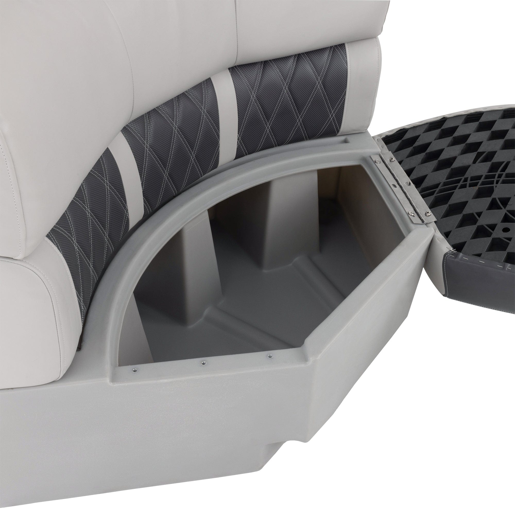 DeckMate Luxury Radius Corner Seat open #color_charcoal & gray