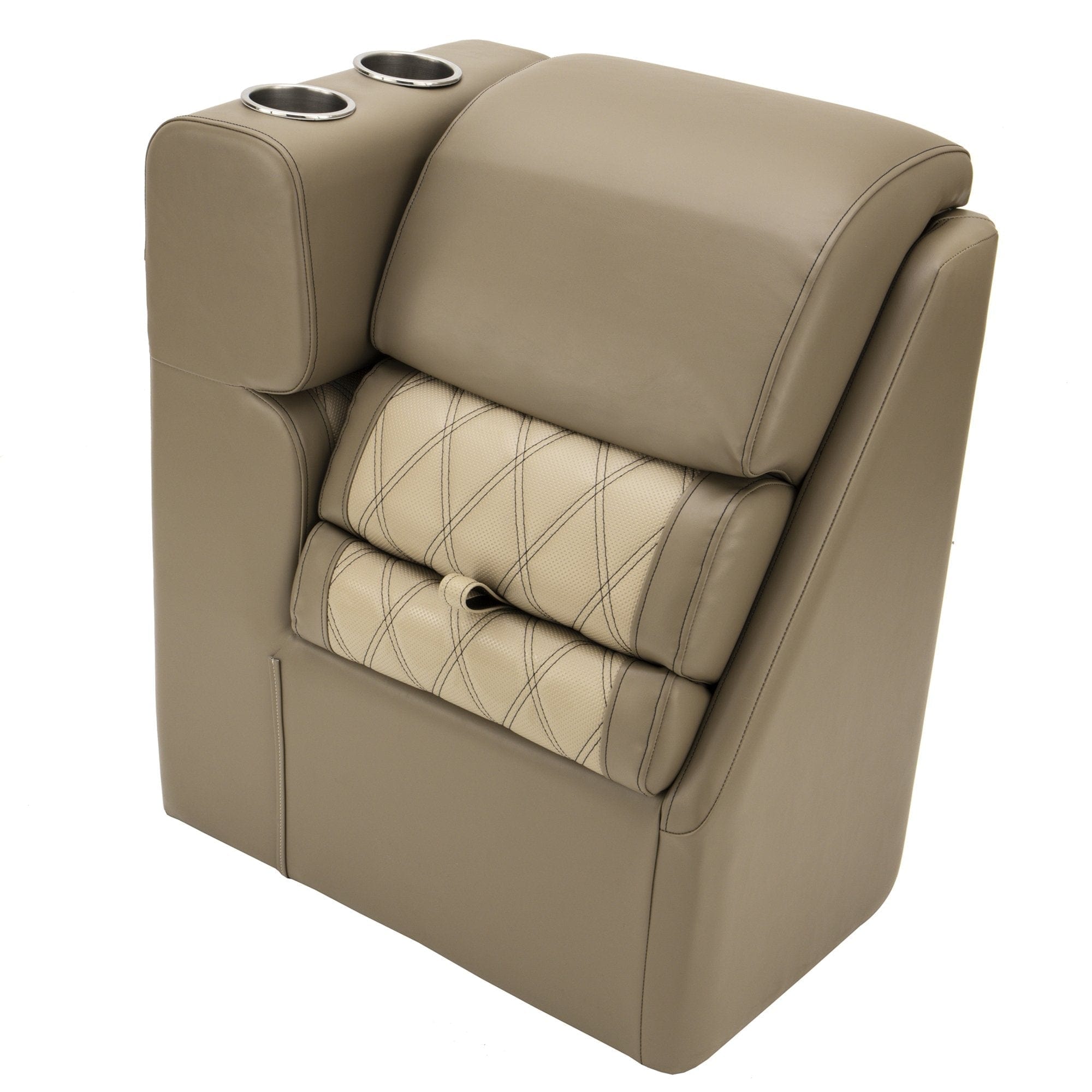 DeckMate Luxury Pontoon Lean Back closed #color_tan & beige