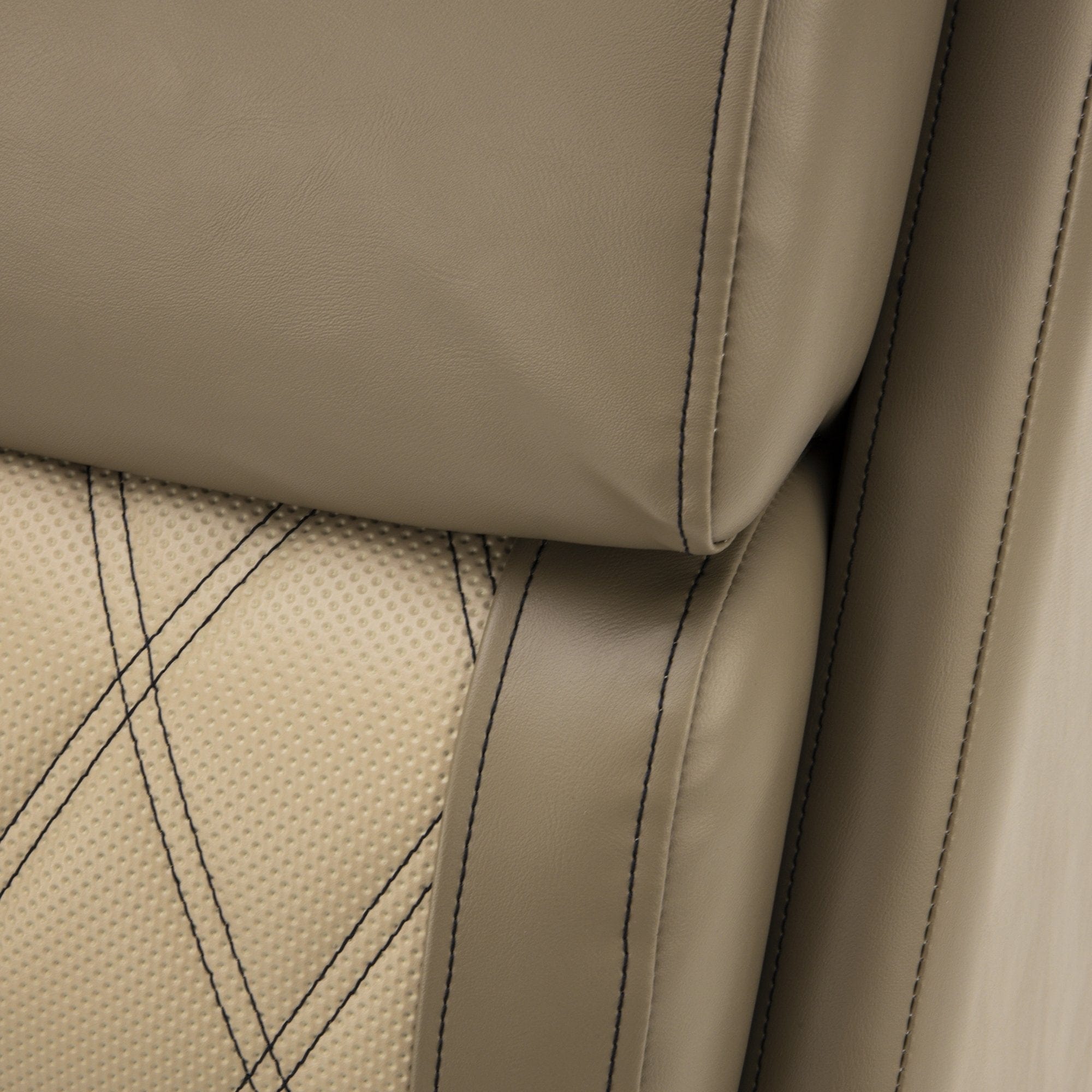 DeckMate Luxury Pontoon Lean Back stitching #color_tan & beige